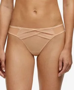 String Chantal Thomass De La Collection Encens'Moi Coloris Beige Doré.