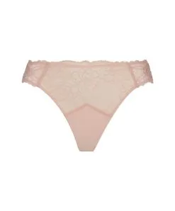 Tanga Sexy Ligne Sublime En Dentelle De La Marque De Lingerie Française Lise Charmel, Coloris Rose Sublime. -SOUTIEN-GORGE Soldes Boutique String Lise Charmel Sublime en dentelle rose poudre rose sublime ACH0013 OS 1001