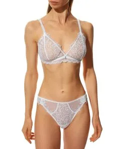 String Sexy (forme Tanga !) De La Collection De Lingerie Blanche Crystal Poésie Par Lise Charmel. -SOUTIEN-GORGE Soldes Boutique String Lise Charmel crystal poesie blanc ACH0034 BL 5