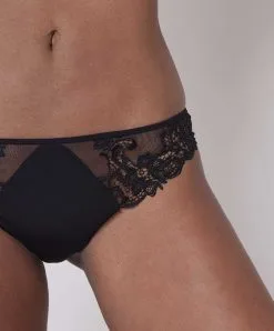 Simone Perele String Noir Collection Saga De Chez Simone Pérèle -SOUTIEN-GORGE Soldes Boutique String Simone Perele Saga noir 15C700 016 details