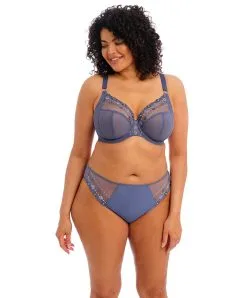 String Grande Taille De La Collection Matilda Par Elomi, Coloris Denim Daisy. -SOUTIEN-GORGE Soldes Boutique String grande taille Elomi Matilda bleu denim daisy EL8907 DNY 503