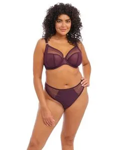 String Grande Taille De La Collection Matilda Par Elomi, Coloris Wine Diamond. -SOUTIEN-GORGE Soldes Boutique String grande taille Elomi Matilda wine diamond violet EL8907 WID 1