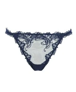 String Mini Ultra-sexy  Soir De Venise Lise Charmel -SOUTIEN-GORGE Soldes Boutique String sexy Lise Charmel Soir de Venise Bleu marine ACA0503 face