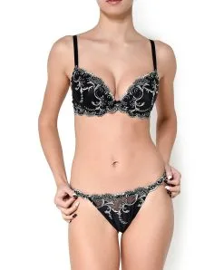 LISE CHARMEL String 13 LISE CHARMEL String -SOUTIEN-GORGE Soldes Boutique String sexy Lise Charmel Splendeur Soie noir ACC0580 SN ensemble