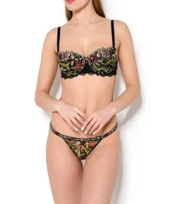 String Sexy De La Collection De Lingerie Fleurs De Jungle De La Marque Lise Charmel. -SOUTIEN-GORGE Soldes Boutique String sexy Lise Charmel fleurs de jungle jungle flore ACG0506 JF ensemble