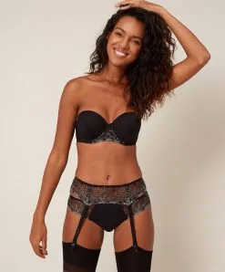 Simone Perele String Sexy Simone Pérèle De La Collection De Lingerie Permanente Délice Coloris Moonlight. -SOUTIEN-GORGE Soldes Boutique String sexy Simone Perele Delice noir moonlight 12X700 017 14