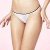 String Mi-taille Basse Désir De Chantal Thomass -SOUTIEN-GORGE Soldes Boutique T04480 String Blanc Pois Noirs Desir Chantal Thomass Face