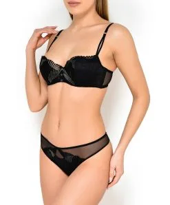 ANTINÉA DE LISE CHARMEL Tanga Sexy Noir Argent Collection Bijou De Nuit Par Antinéa De Lise Charmel. -SOUTIEN-GORGE Soldes Boutique Tanga Antinea de Lise Charmel Bijou de Nuit noir argent noir argent CCG0003 NA 3