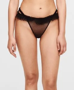 String Chantal Thomass De La Collection Lingerie Sexy Abysse, Coloris Noir. -SOUTIEN-GORGE Soldes Boutique Tanga Chantal Thomass Abysse noir T08E70 011 1