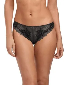 Tanga Wacoal De La Collection Lace Perfection, Coloris Charcoal (=gris Anthracite). 