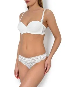LISE CHARMEL Tanga -SOUTIEN-GORGE Soldes Boutique Tanga Lise Charmel Exception charme Nacre ACG0002 NA ensemble