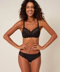 Simone Perele Tanga Caresse De Simone Pérèle Coloris Noir -SOUTIEN-GORGE Soldes Boutique Tanga Simone Perele Caresse noir 12A710 015 103