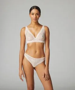 Simone Perele Tanga Simone Pérèle De La Collection De Lingerie Permanente Délice Coloris Poudre. -SOUTIEN-GORGE Soldes Boutique Tanga Simone Perele Swing poudre petale rose pastel 15Y710 332 3