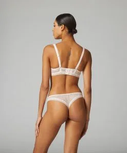 Simone Perele Tanga Simone Pérèle De La Collection De Lingerie Permanente Délice Coloris Poudre. -SOUTIEN-GORGE Soldes Boutique Tanga Simone Perele Swing poudre petale rose pastel 15Y710 332 4