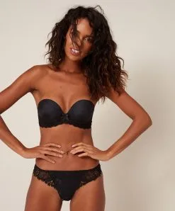 Simone Perele Tanga Sexy Collection Wish Coloris Noir De Chez Simone Pérèle.  -SOUTIEN-GORGE Soldes Boutique Tanga Simone Perele Wish noir 12B710 015 3