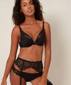 Simone Perele Tanga Sexy Collection Wish Coloris Noir De Chez Simone Pérèle.  -SOUTIEN-GORGE Soldes Boutique Tanga Simone Perele Wish noir 12B710 015 9