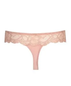 Tanga Dentelle Collection Madison De Chez PrimaDonna En Coloris Rose Poudré. -SOUTIEN-GORGE Soldes Boutique Tanga dentelle PrimaDonna Madison rose poudre 0662125 PWD 1002