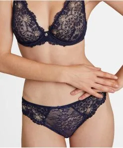 Tanga Aubade Collection Luxe Art Of Ink, Coloris Symphonie Bleue.