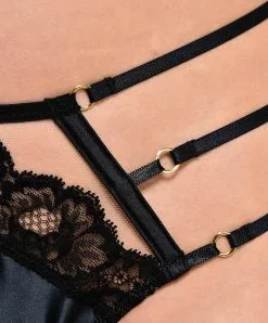 String Sexy Collection Nouvel Eros De La Marque De Lingerie De Luxe Lise Charmel.   -SOUTIEN-GORGE Soldes Boutique mini string Lise Charmel nouvel eros noir et or ACG0930 NR 2