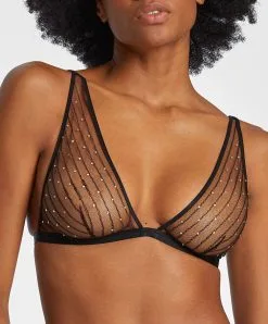 Nuit étoilée De La Collection Boites à Désir Aubade Nous Offre Un Ensemble Deux Pièces Tout En Strass Pour Briller De Mille Feux. -SOUTIEN-GORGE Soldes Boutique nuit etoilee Boite a desir Aubade noir RX80 STAA 5