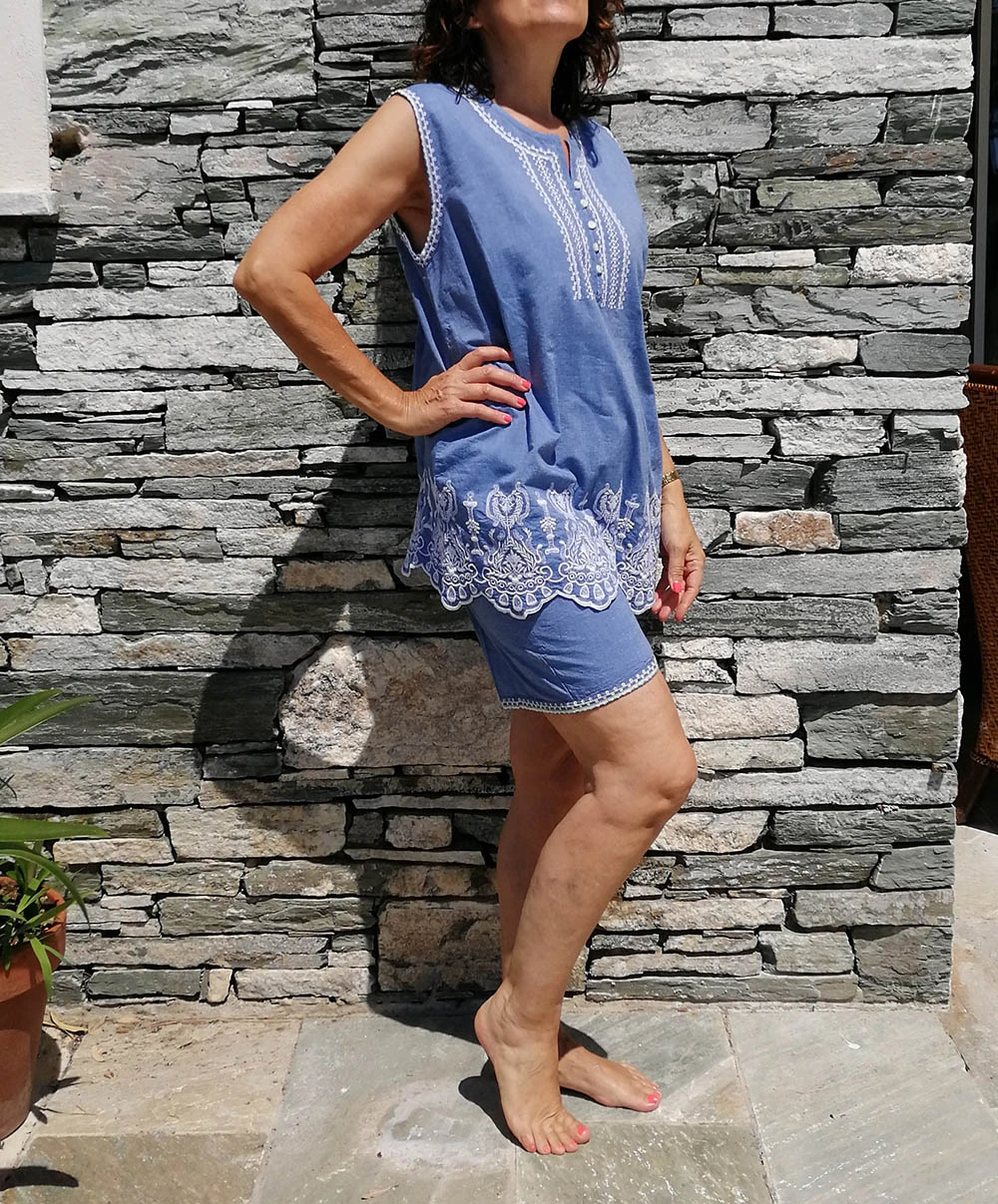 Pyjama Short Canat Chambray25 De La Collection Lingerie De Nuit. 3 Pyjama Short Canat Chambray25 De La Collection Lingerie De Nuit.