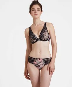 Slip Brésilien En Promotion De La Collection Aubade Magic Garden. -SOUTIEN-GORGE Soldes Boutique slip bresilien magic garden Aubade noir IA22 PIVN 3