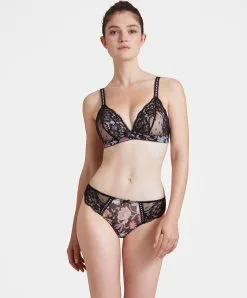 Slip Italien En Promotion De La Collection Aubade Magic Garden. -SOUTIEN-GORGE Soldes Boutique slip italien magic garden Aubade noir IA27 PIVN 3