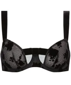 Soutien-gorge Corbeille Chantal Thomass Collection Audacieuse Flock Dans Un Coloris Noir. -SOUTIEN-GORGE Soldes Boutique soutien gorge chantal thomass audacieuse noir