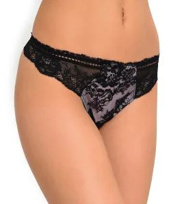 LISE CHARMEL Tanga Pour Femme -SOUTIEN-GORGE Soldes Boutique tanga Lise Charmel Resille lotus Noir et rose ACG0025 NL 1