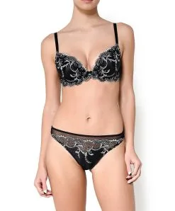 LISE CHARMEL Tanga -SOUTIEN-GORGE Soldes Boutique tanga Lise Charmel Splendeur Soie noir ACC0080 SN ensemble